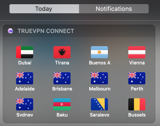 TrueVPN Widgets for macOS